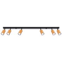 Plafondlamp WINX 6L zwart/cooper