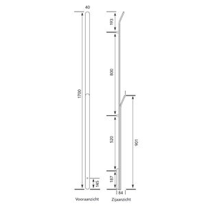 Elektrische Radiator Stick Instamat ARC Handdoekwarmer 170 cm 34W Geborsteld Aluminium Soft Wit Instamat