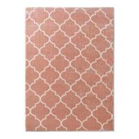 Tapeso Wasbaar vloerkleed - Trellis roze|wit - 80x150 cm