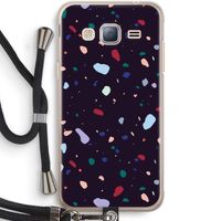 Dark Rounded Terrazzo: Samsung Galaxy J3 (2016) Transparant Hoesje met koord