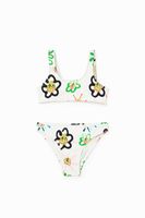 Bikini met bloemen - MATERIAL FINISHES - S - thumbnail