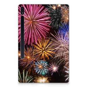 Samsung Galaxy Tab S7 Plus | S8 Plus Leuke Siliconen Hoes Vuurwerk