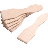 8x Kleine houten bakspatels 13 cm voor tijdens het gourmetten/racletten   - - thumbnail