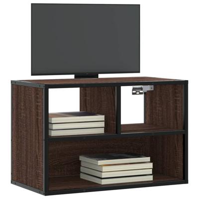 Tv-meubel 60x31x39,5 cm bewerkt hout metaal bruin eikenkleurig