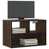 Tv-meubel 60x31x39,5 cm bewerkt hout metaal bruin eikenkleurig