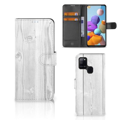 Samsung Galaxy A21s | Book Style Case | White Wood