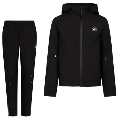 Cruyff Quartz Woven Trainingspak Hooded Kids Zwart