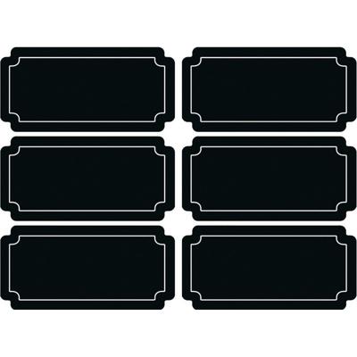 Krijtbord etiketten/stickers - 6x stuks - rechthoekig - herschrijfbaar - Keuken labels - 7 x 3 cm