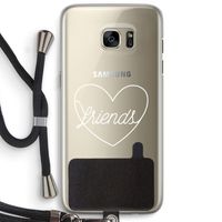 Friends heart pastel: Samsung Galaxy S7 Edge Transparant Hoesje met koord
