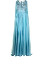 Zuhair Murad robe longue à ornements - Bleu - thumbnail