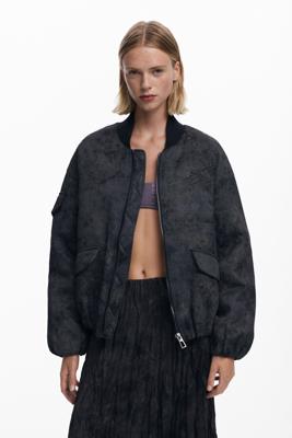 Geborduurde bomberjack - BLACK - XL