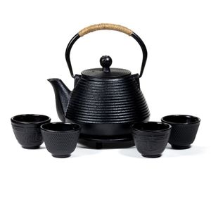 Tetsubin Theepot set 1 liter met Onderzetter + 4 Kopjes