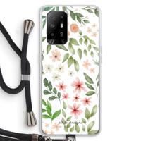 Botanical sweet flower heaven: Oppo A94 5G Transparant Hoesje met koord