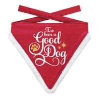 Kerst halsband sjaaltje - voor grote honden - 22,5 x 18,5 cm - rood   -