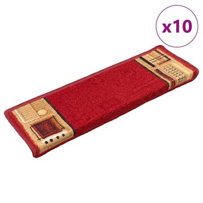 Trapmatten zelfklevend 10 st 65x21x4 cm rood