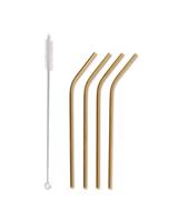 HEMA Rietjes rvs goudkleurig - 4 stuks (goud)