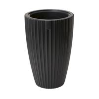 Form Plastic Plantenpot/bloempot Mika - kunststof - zwart - D40 x H58 cm - met binnenpot - thumbnail