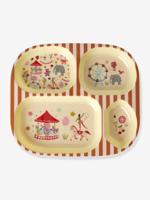 Melamine diner kinderbord FUN FAIR PINK rice rood, gestreept