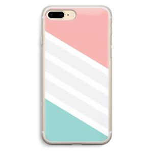 Strepen pastel: iPhone 7 Plus Transparant Hoesje