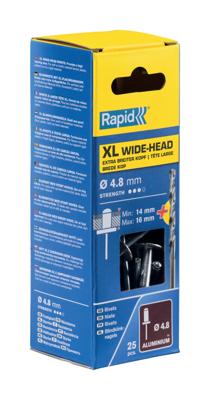 Rapid XL blindklinknagels Ø4,8 x 20 mm, 25 stuks + boor - 5000667 - 5000667
