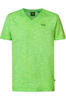 Petrol Industries Modern Fit T-Shirt V-hals groen, Melange