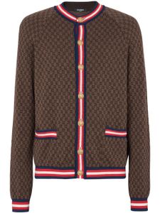 Balmain cardigan en maille intarsia - Marron