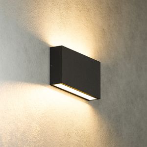 Dimbare LED Wandlamp Otis M - 10 Watt - 2700K warm wit - Up & Down light - IP54 voor binnen en buiten - Zwart voor binnen en buiten