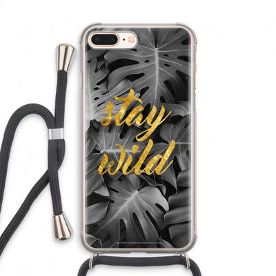 Stay wild: iPhone 8 Plus Transparant Hoesje met koord