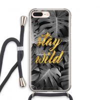 Stay wild: iPhone 8 Plus Transparant Hoesje met koord