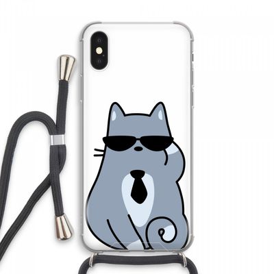 Cool cat: iPhone XS Max Transparant Hoesje met koord