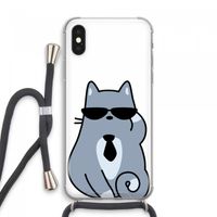 Cool cat: iPhone XS Max Transparant Hoesje met koord