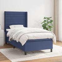 Boxspring met matras stof blauw 80x200 cm