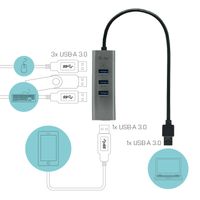 i-tec USB 3.0 Metal HUB 4 Port usb-hub - thumbnail