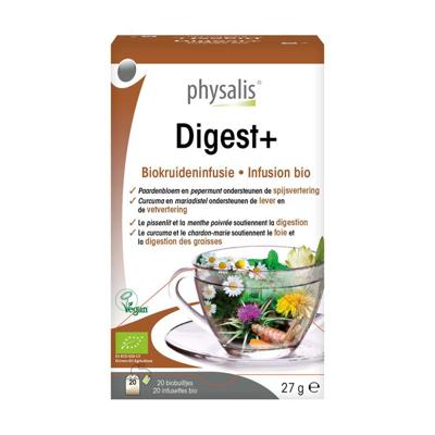 Physalis Biokruideninfusie Digest+ Thee 20Stuks Physalis Biokruideninfusie Digest+ Thee 20Stuks