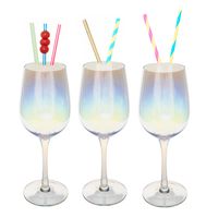 Set van 6x wijnglazen parelmoer voor rode wijn Fantasy 380 ml van glas   - - thumbnail