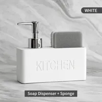 Moderne Keukenaccessoires Set - Zeepdispenser met Pomp & Sponshouder