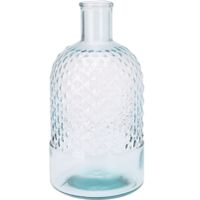 H&amp;amp;S Collection Fles Bloemenvaas Salerno - Gerecycled glas - transparant - D12 x H23 cm   - - thumbnail