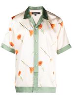 Nahmias chemise en soie à imprimé graphique - Tons neutres