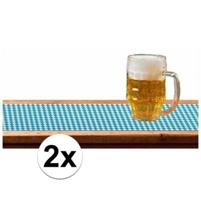 Tafelloper Oktoberfest versiering - 2x - 65 x 600 cm - Bierfeest feestartikelen tafel decoratie
