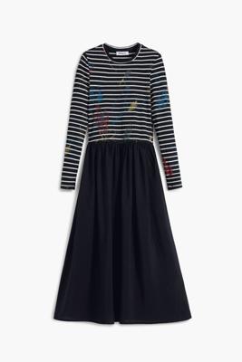 Gestreepte jurk gecombineerd - BLACK - XL