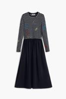 Gestreepte jurk gecombineerd - BLACK - L