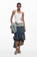Lange rok met dubbele taille - BLUE - L