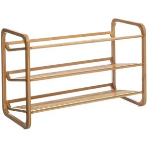 5Five Luxe schoenenrek/schoenenkast - bruin - 9 paar schoenen - 74 x 50 cm - bamboe hout