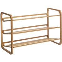 5Five Luxe schoenenrek/schoenenkast - bruin - 9 paar schoenen - 74 x 50 cm - bamboe hout