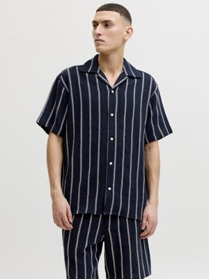 Jack & Jones Jorcoba Stripe Resort Shirt Ss Sn Overhemd 4952434 Sky Captain Stripes