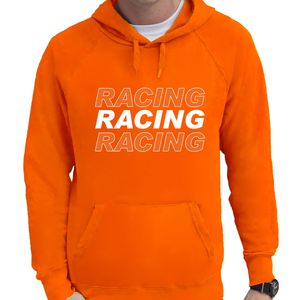 Racing supporter / race fan hoodie / hooded sweater oranje voor heren