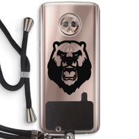 Angry Bear (black): Motorola Moto G6 Transparant Hoesje met koord