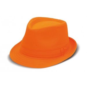 Oranje trilby hoedje   -