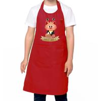 Kookschort - oliebollenbakker JR. - rood - happy New Year kat - oliebollen - jongen/meisje Kookschort - oliebollenbakker JR. - rood - happy New Year kat - oliebollen - jongen/meisje