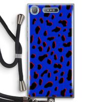 Blue Leopard: Sony Xperia XZ1 Transparant Hoesje met koord